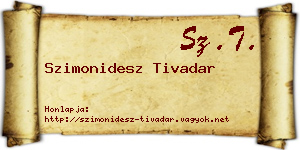 Szimonidesz Tivadar névjegykártya