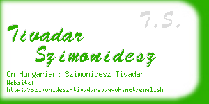 tivadar szimonidesz business card